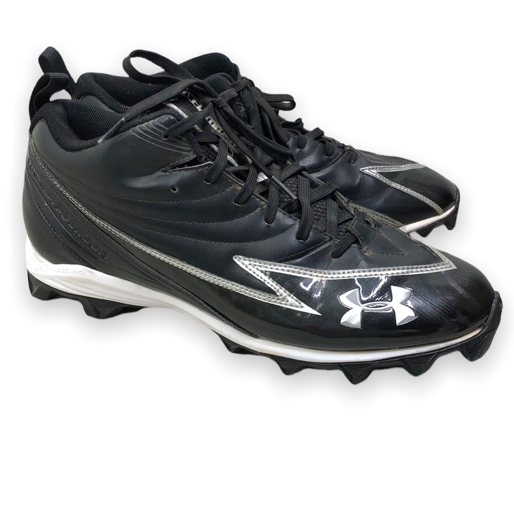 Under Armour mens black hammer molded football cleats size 13 athletic